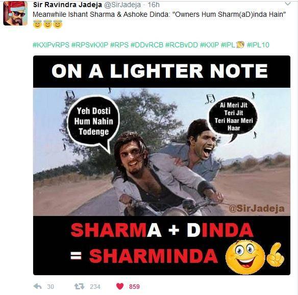 आईपीएल में खराब प्रदर्शन पर सर जडेजा ने बनाया अशोक डिंडा और इशांत शर्मा का मजाक 4