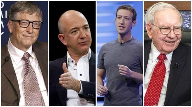 bill gates, jeff bezos, mark zuckerberg, warren buffett